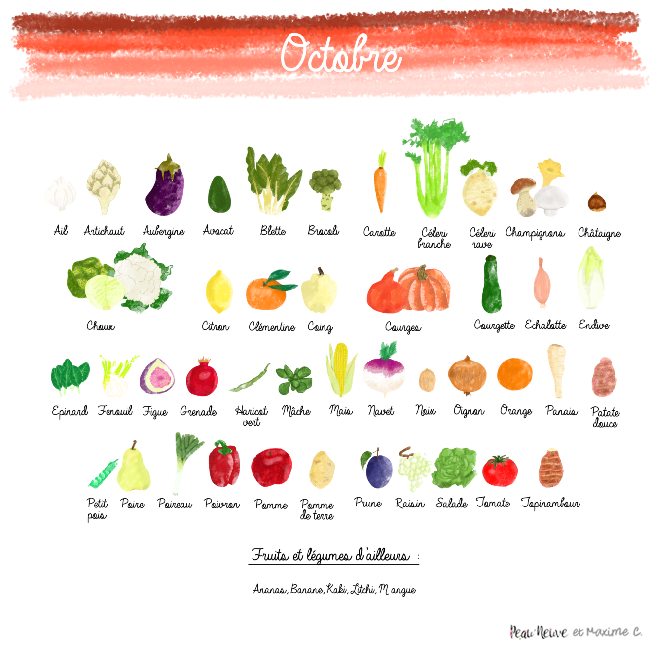 Fruits Et Legumes Commencant Par L Fruits et légumes d'octobre